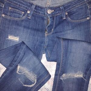 Just USA Women's Distressed Blue Skinny Jeans